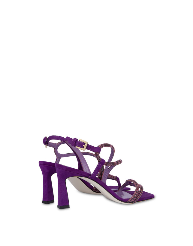 Pollini Sandali In Camoscio Con Strass Bling Bling Iris Qualità Garantita