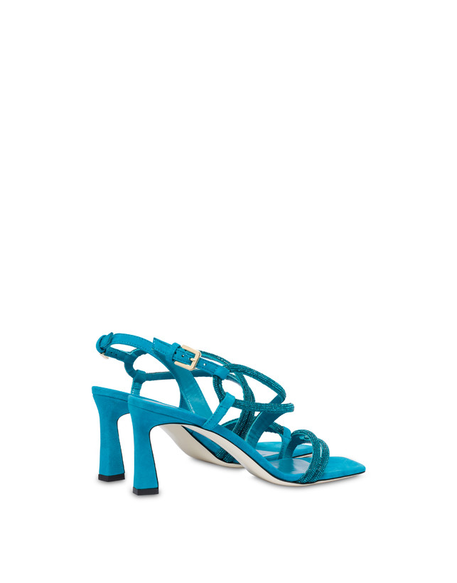 Pollini Sandali In Camoscio Con Strass Bling Bling Pool Negozi Online