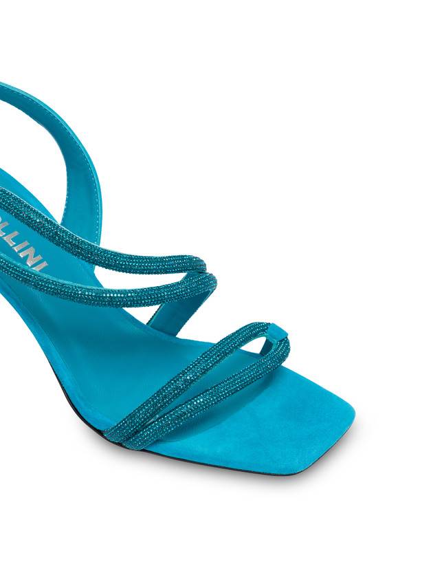 Pollini Sandali In Camoscio Con Strass Bling Bling Pool Negozi Online
