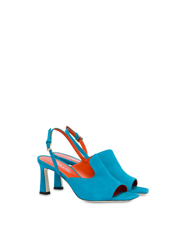 Pollini Mules Slingback In Camoscio Wave Pool Promozione Limitata