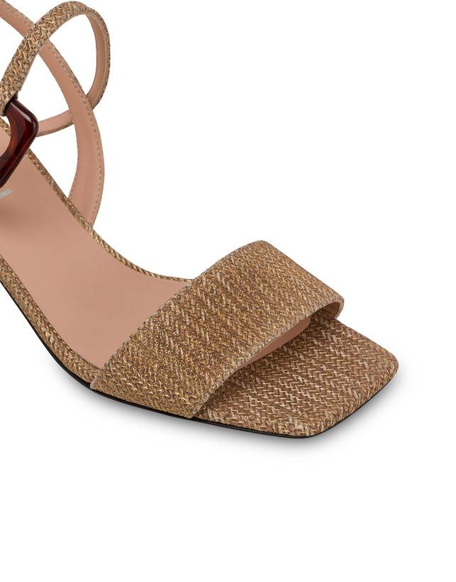 Pollini Sandali In Vitello Stampa Intreccio Between The Lines Wood-oro Affare Del Giorno
