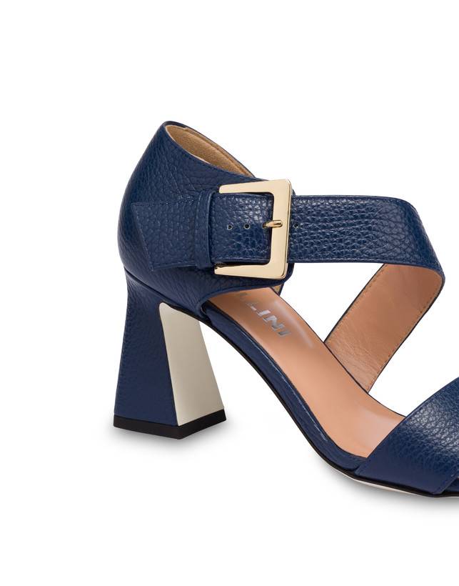 Pollini Sandali In Vitello Con Fibbia Ethos Navy Prezzo Ridotto