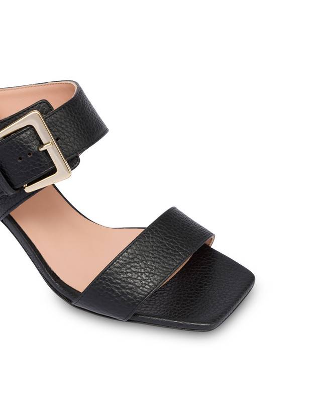 Pollini Sandali In Vitello Con Fibbia Ethos Nero Sottocosto