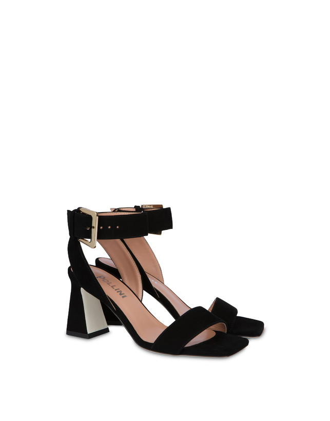 Pollini Sandali In Camoscio Nina Nero Convenienza