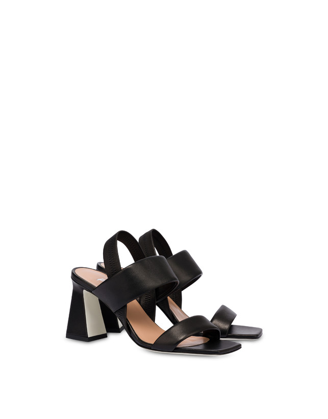 Pollini Sandali In Nappa Imbottita Nero Sconto