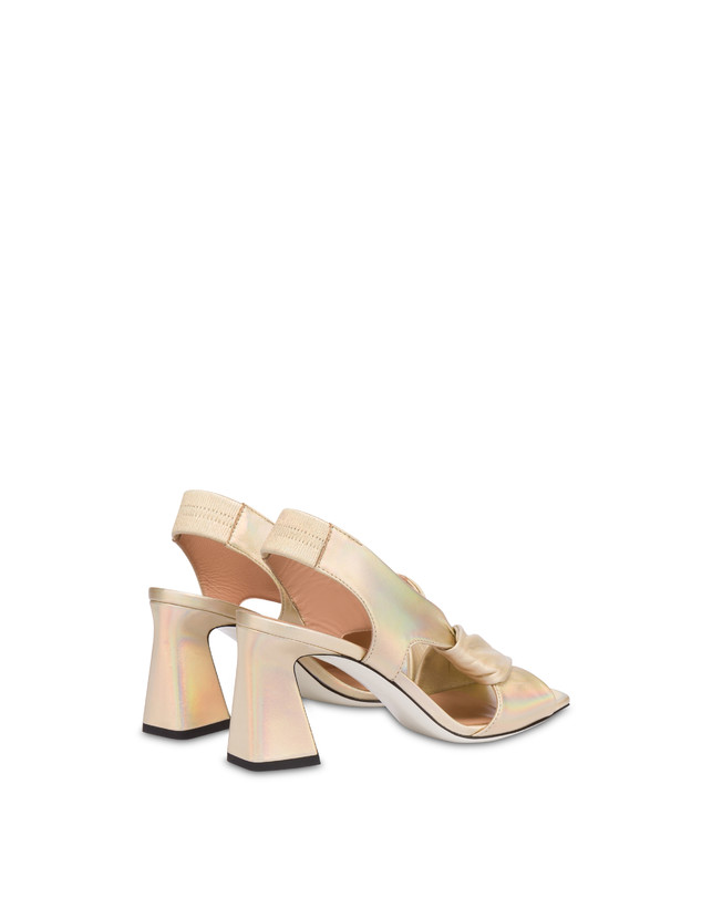 Pollini Sandali In Nappa Iridescente Oasis Sabbia Economico