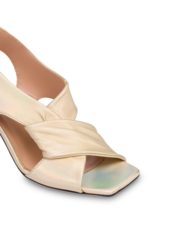 Pollini Sandali In Nappa Iridescente Oasis Sabbia Economico