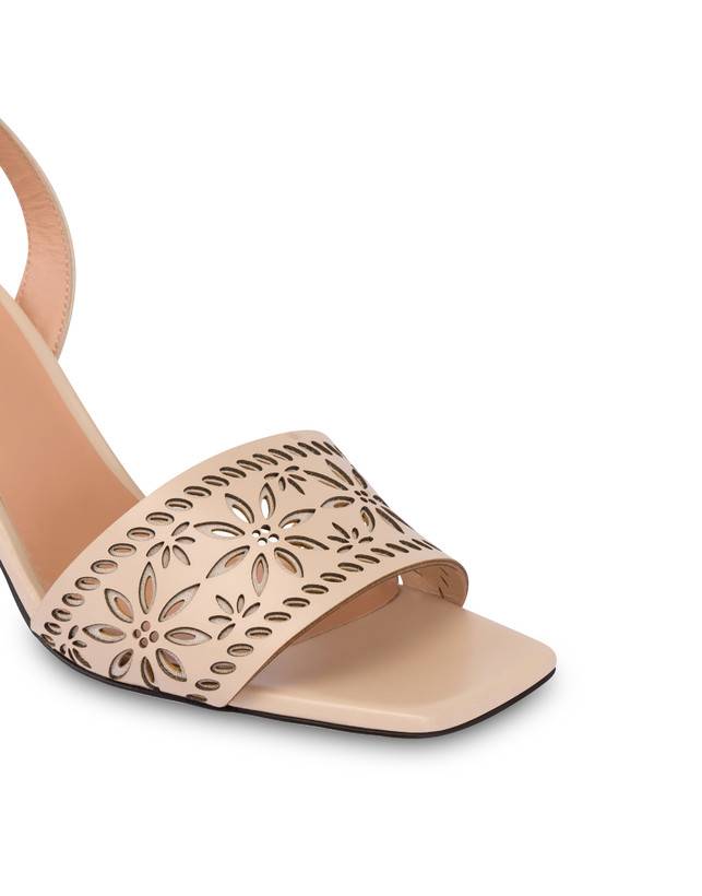 Pollini Sandali In Vitello Con Intagli Desert Rose Sabbia Outlet