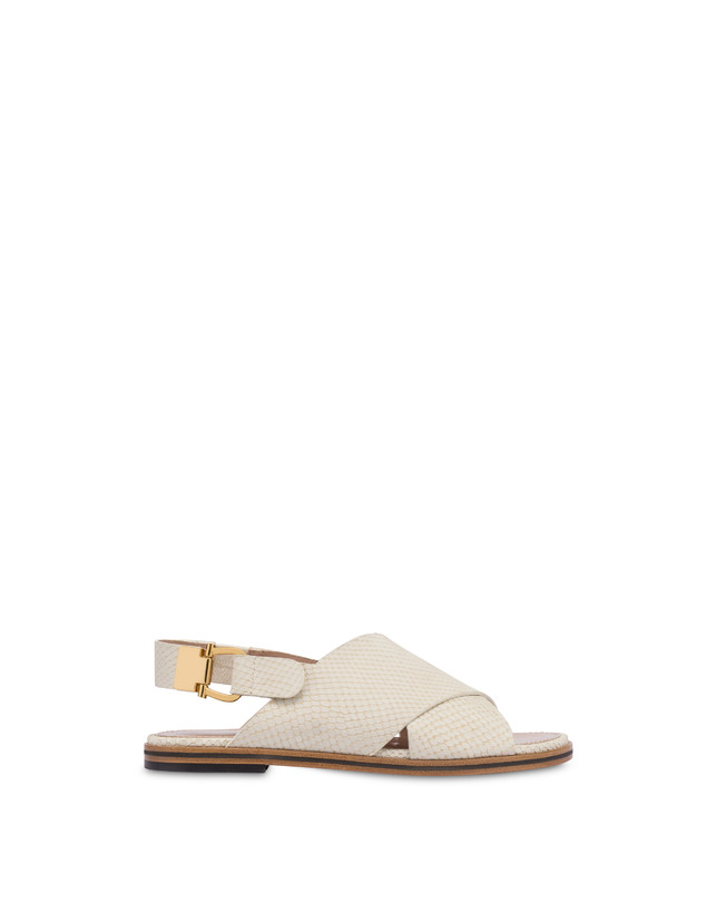 Pollini Sandali Flatform In Nabuk Synthesis Gesso