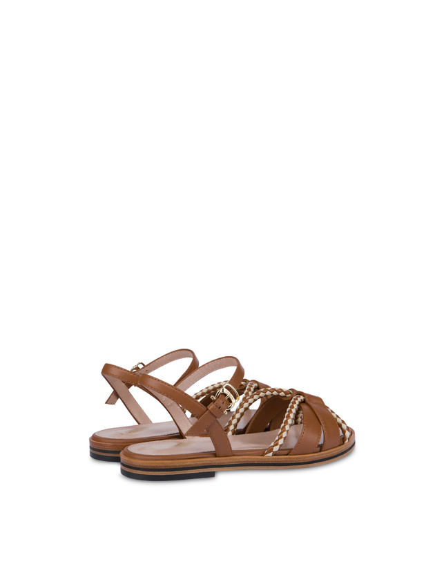 Pollini Sandali Flat In Vitello Interlude Toffee Nuova