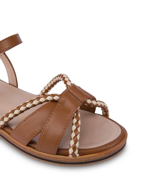 Pollini Sandali Flat In Vitello Interlude Toffee Nuova