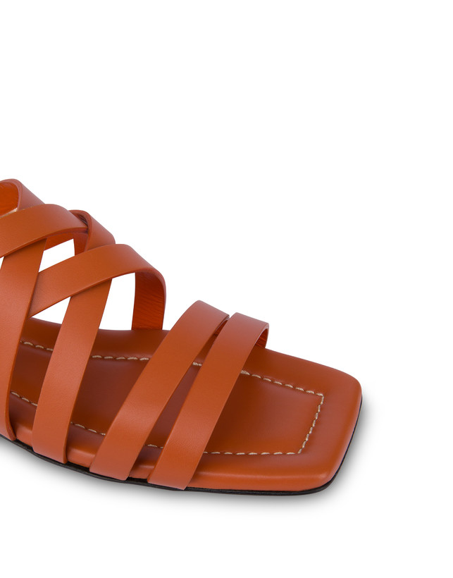 Pollini Sandali Flat Incontri Wood/rame In Linea