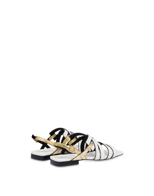 Pollini Sandali Flat Incontri Bianco/oro Nuovo