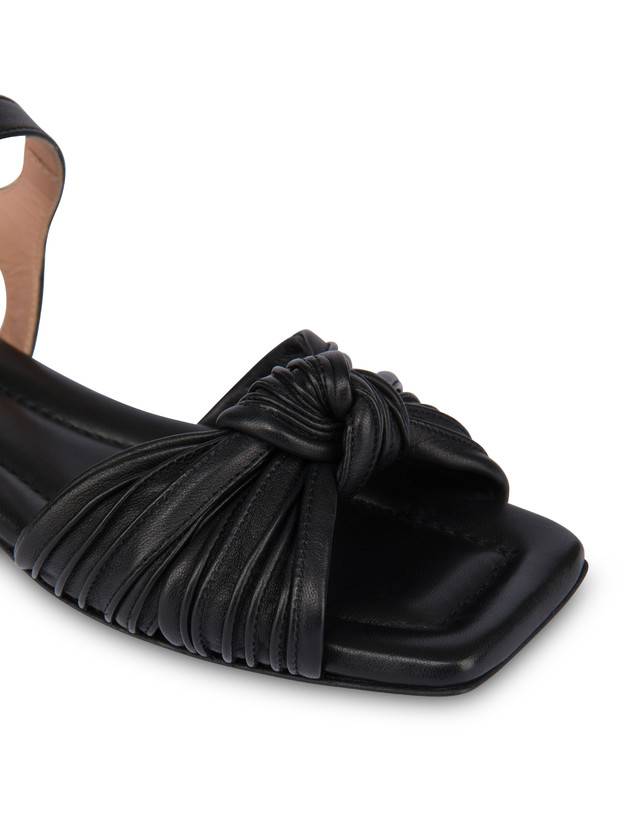Pollini Sandali Flat In Nappa Sailor Knot Nero Spedizione Gratuita