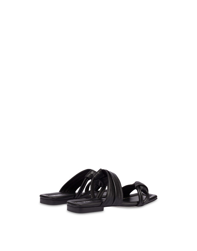 Pollini Sandali Flat In Nappa Lady Tie Nero Negozi Online