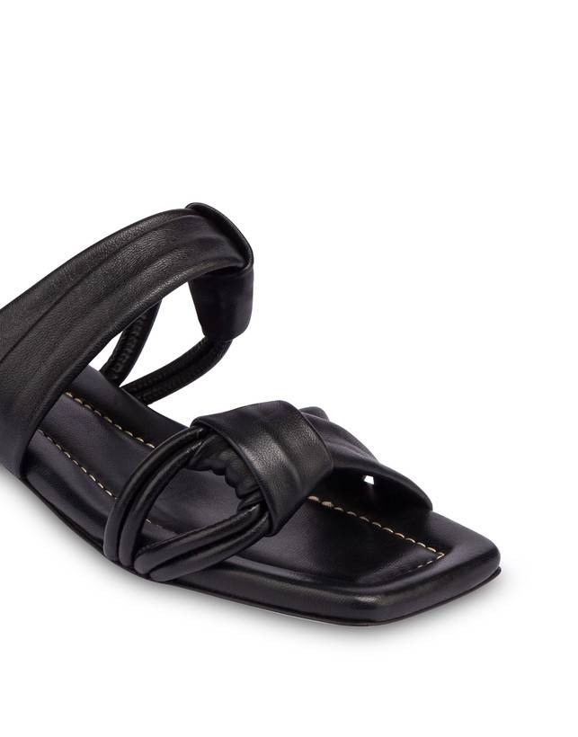 Pollini Sandali Flat In Nappa Lady Tie Nero Negozi Online