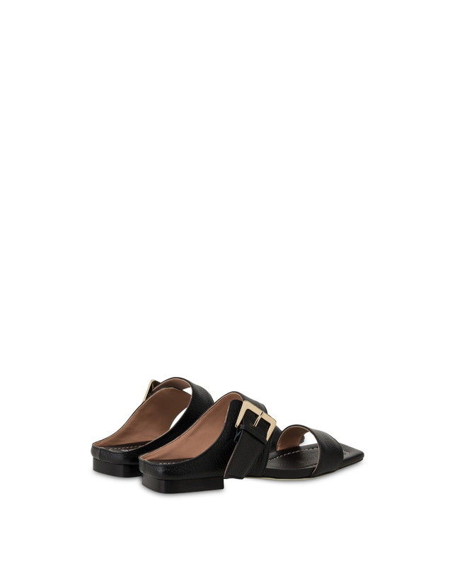 Pollini Sandali Flat In Vitello Bottalato Ethos Nero Acquista Ora