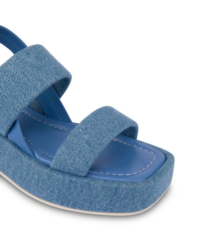 Pollini Sandali Flatform In Tessuto Denim Denim Promozione Limitata