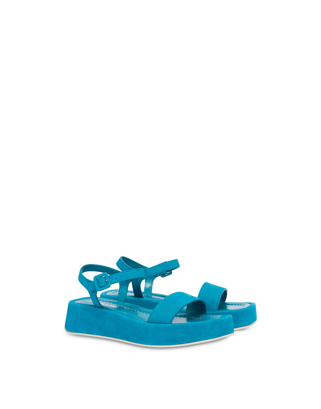 Pollini Sandali Flatform In Camoscio Seventy Pool Fino Al -60%