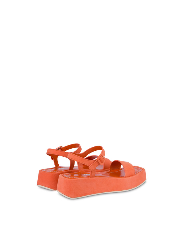 Pollini Sandali Flatform In Camoscio Seventy Coral Shopping Online
