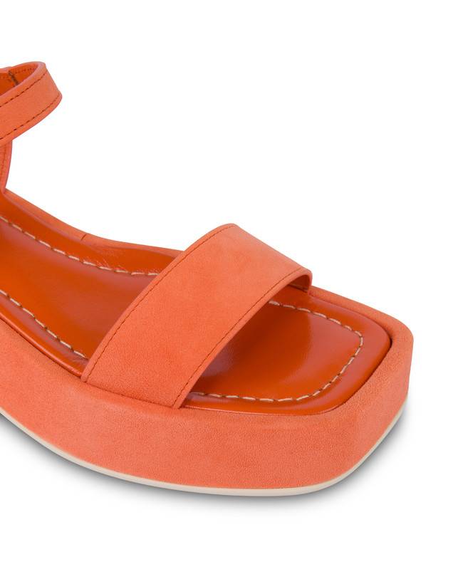 Pollini Sandali Flatform In Camoscio Seventy Coral Shopping Online