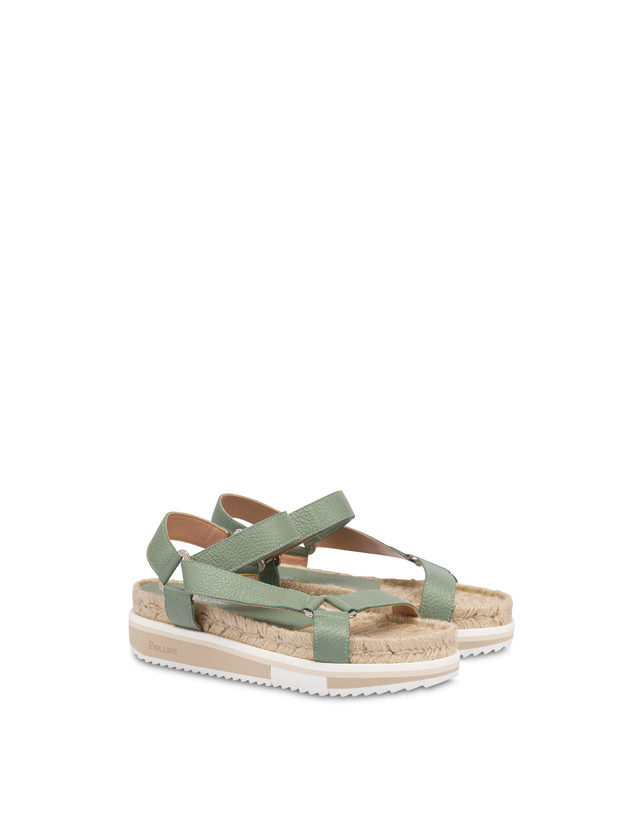 Pollini Sandali Fussbett In Vitello Flower Garden Sage Affare Del Giorno