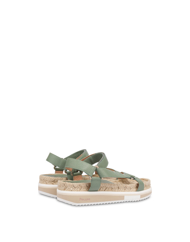 Pollini Sandali Fussbett In Vitello Flower Garden Sage Affare Del Giorno