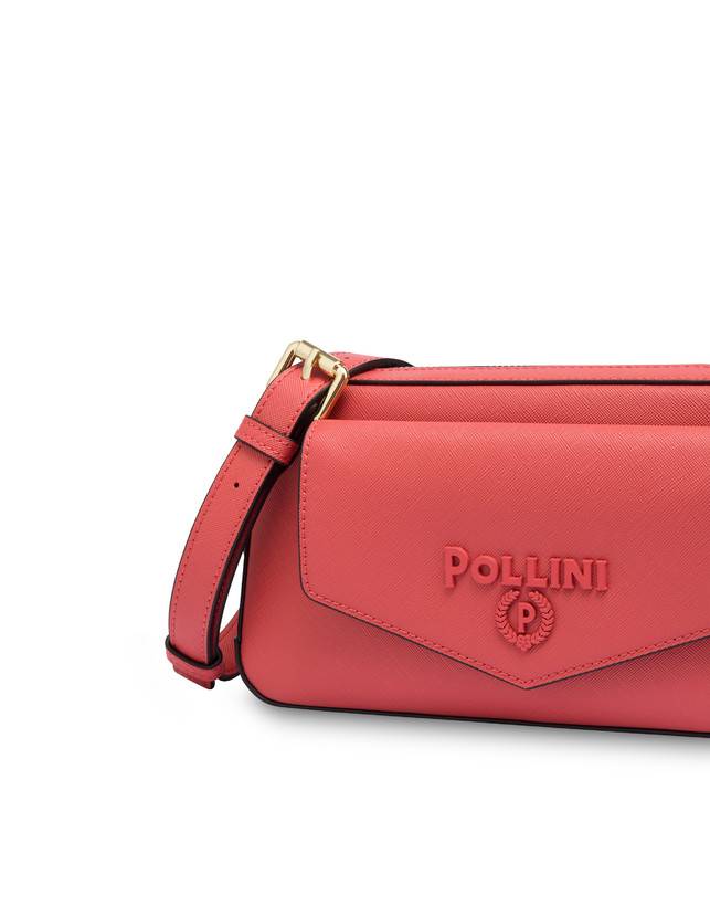 Pollini Borsa A Tracolla Con Maxi Lettering Safari Arancio Prezzo Ridotto