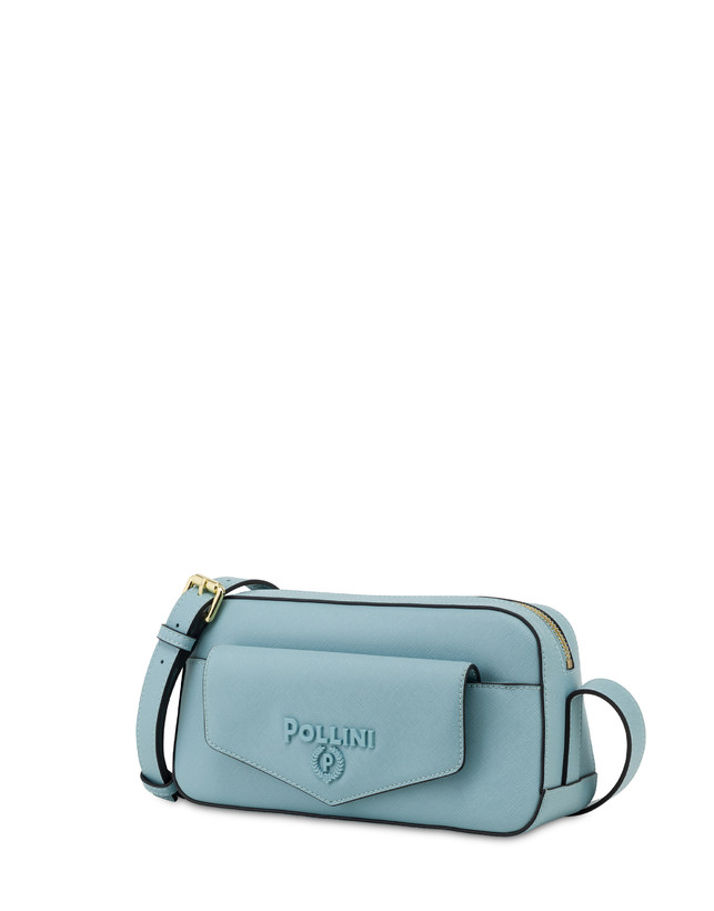 Pollini Borsa A Tracolla Con Maxi Lettering Safari Sky Sottocosto