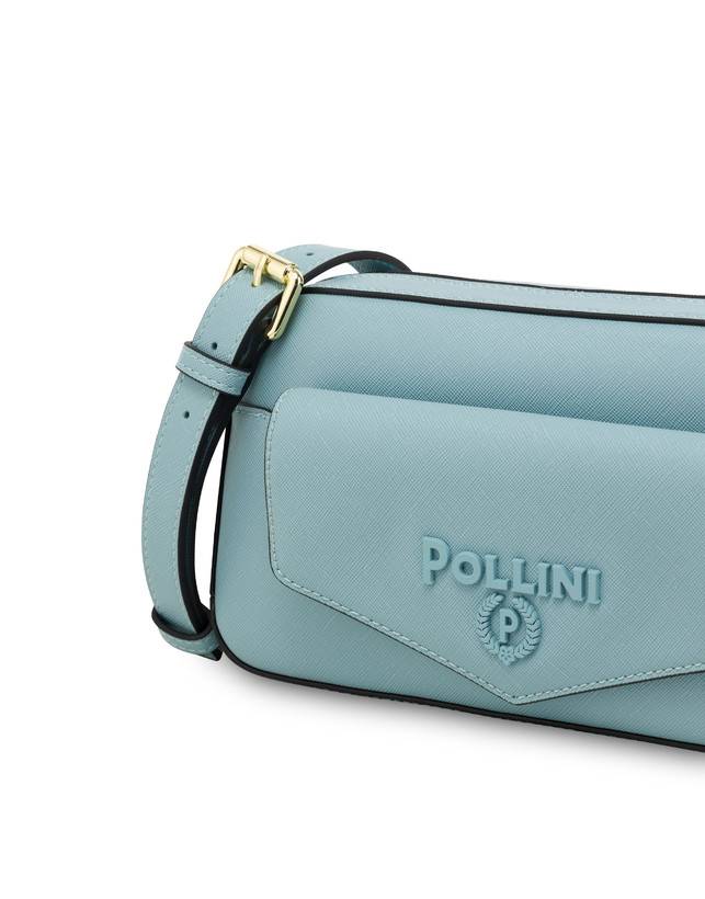 Pollini Borsa A Tracolla Con Maxi Lettering Safari Sky Sottocosto