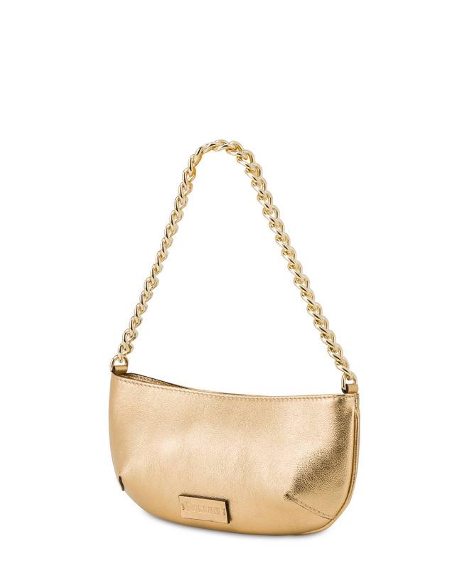 Pollini Pochette Mail In Vitello Laminato Oro Presa