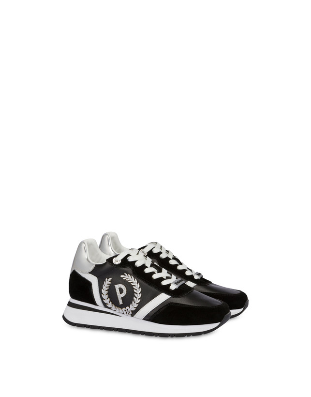 Pollini Sneakers Con Dettagli Laminati Speedy Nero/nero/bianco/argento In Vendita
