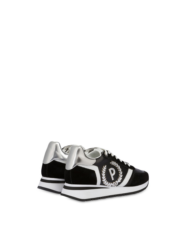 Pollini Sneakers Con Dettagli Laminati Speedy Nero/nero/bianco/argento In Vendita