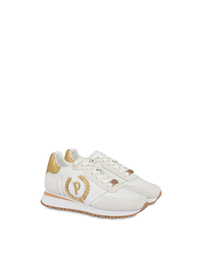 Pollini Sneakers Con Dettagli Laminati Speedy Bianco/ghiaccio/bianco/oro Saldi