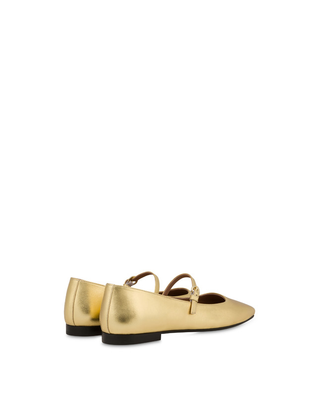 Pollini Ballerine In Nappa Laminata Nina Oro Spedizione Gratuita