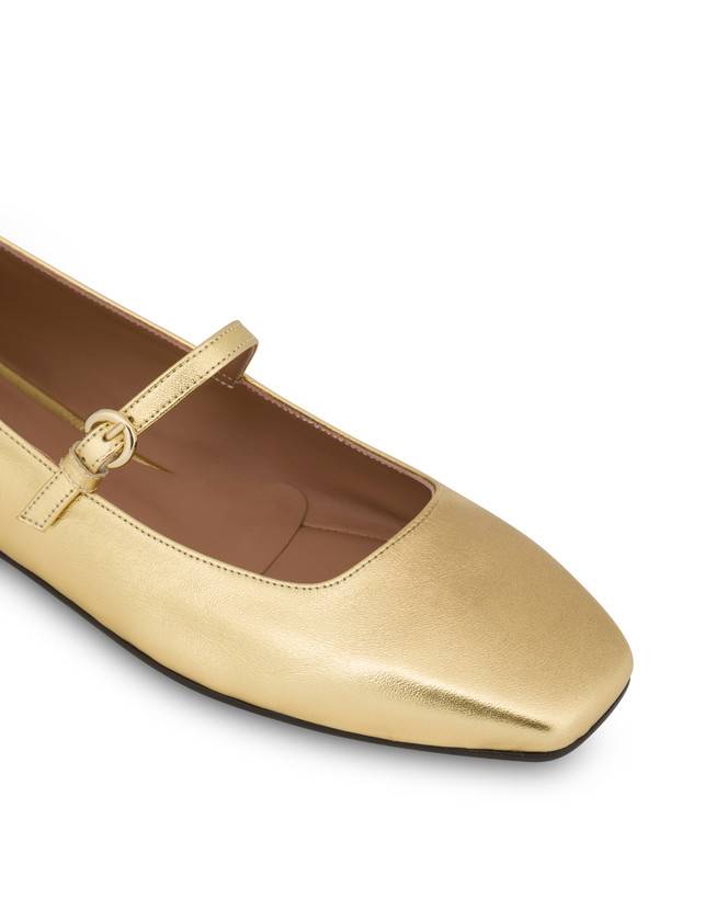 Pollini Ballerine In Nappa Laminata Nina Oro Spedizione Gratuita