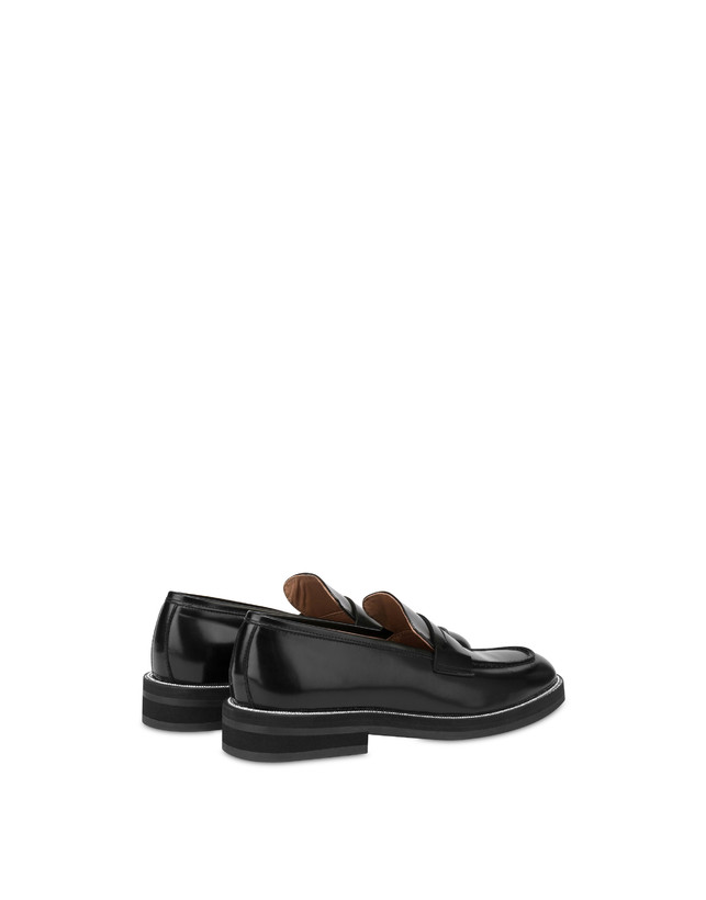 Pollini Mocassini In Vitello Abrasivato Mannish Bling Bling Nero/strass Acquista Ora