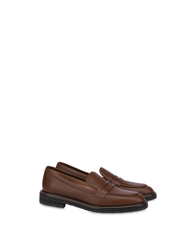 Pollini Mocassini In Vitello Artisan Touch Legno/legno Consegna Veloce