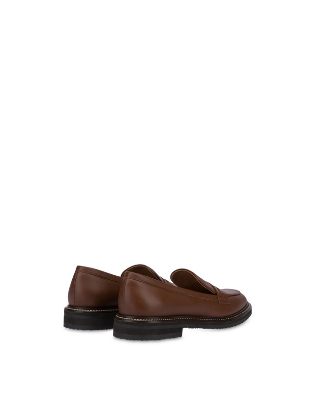 Pollini Mocassini In Vitello Artisan Touch Legno/legno Consegna Veloce