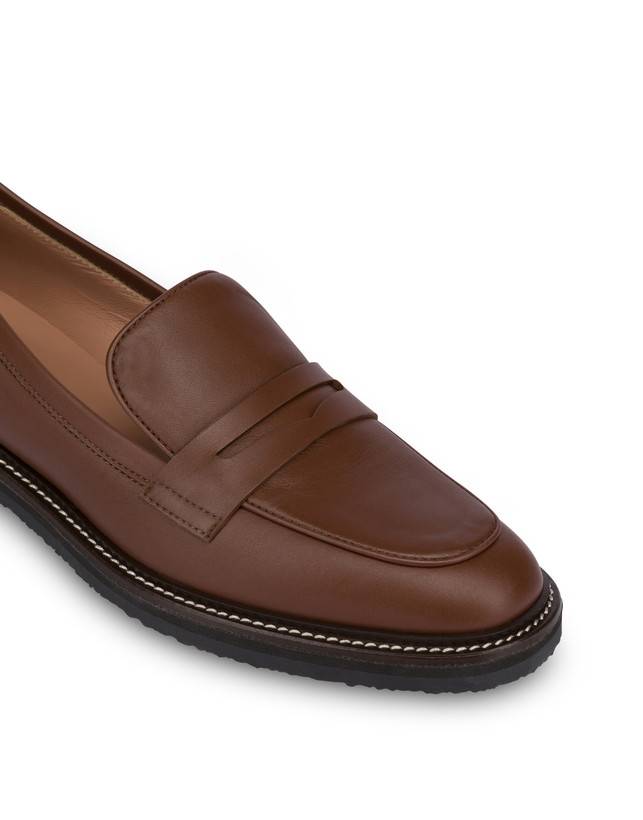 Pollini Mocassini In Vitello Artisan Touch Legno/legno Consegna Veloce