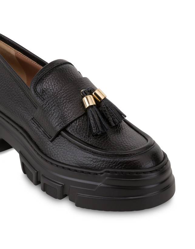Pollini Mocassini In Vitello Stampa Alce Lady Brave Nero Fino Al -60%