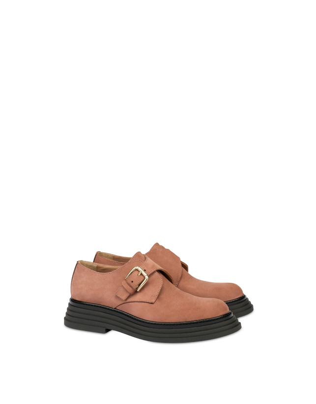 Pollini Monk Strap In Nabuk Stairway Antico Sottocosto