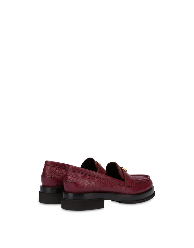Pollini Mocassini Penny In Vitello Stampa Alce Code Bordeaux Novità