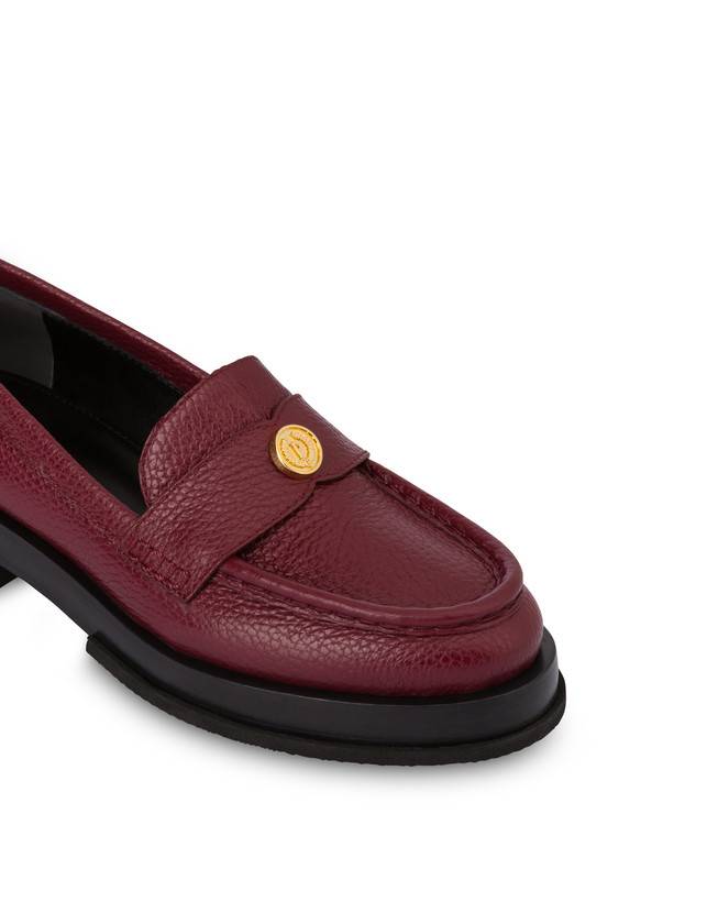 Pollini Mocassini Penny In Vitello Stampa Alce Code Bordeaux Novità