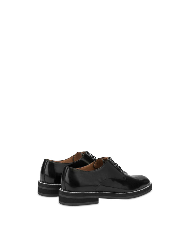 Pollini Derby In Vitello Abrasivato Mannish Bling Bling Nero/strass Economico