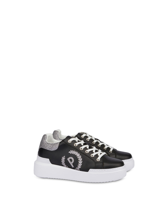 Pollini Sneakers Carrie Con Glitter Nero/acciaio Outlet