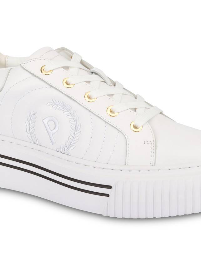 Pollini Sneakers In Vitello Doona Bianco In Vendita