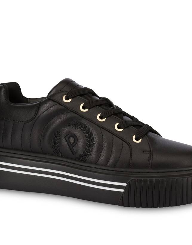 Pollini Sneakers In Vitello Doona Nero Saldi