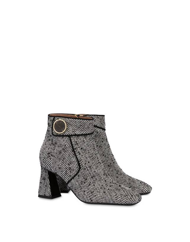 Pollini Stivaletti In Tessuto Spigato Dama Bianco-nero/nero Vendita Calda
