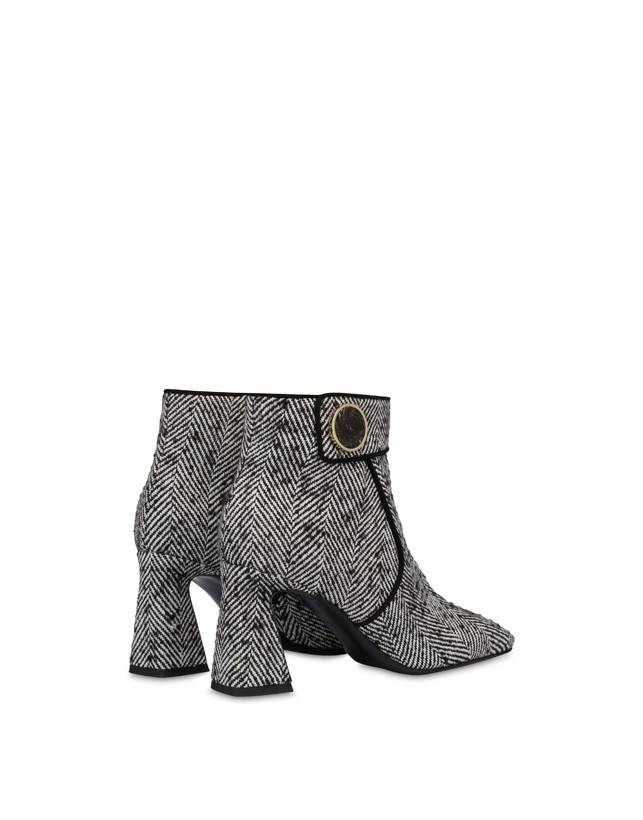 Pollini Stivaletti In Tessuto Spigato Dama Bianco-nero/nero Vendita Calda